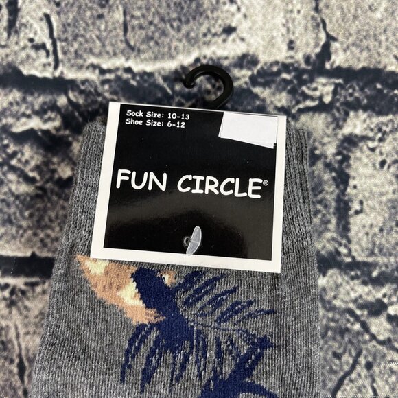 Fun Circle Men's Gray Sloth Sox size 10-13 Crew Socks 2 Pair Shoe sz 6-12 - Picture 3 of 9